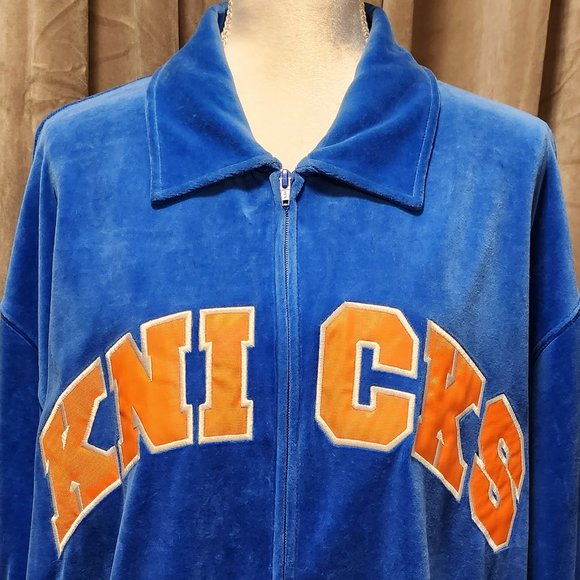 RARE Men's Vintage NBA Knicks Velour Warmup Suit - XXL - Picture 2 of 15